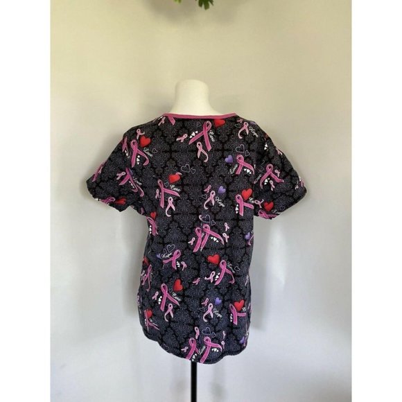 ScrubStar Pink Ribbon Scrub Top Women‎ Medium - Picture 7 of 10